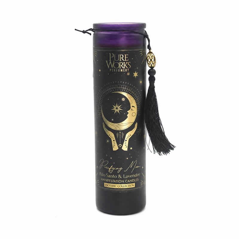 22139 Candela Esoterica Aromatica Luna purificatrice - Viola - PALO SANTO E LAVANDA