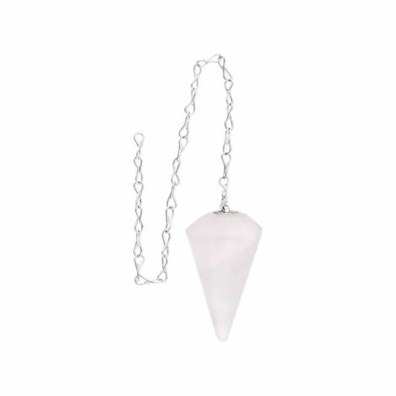 22168 Pendolo sfaccettato in quarzo rosa (FAC44)