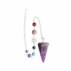 Pendente sfaccettato di ametista con chakra (FAC35)