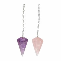 Confezione da 2 Pendoli - Ametista e Quarzo Rosa