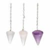 Set da 3 pendoli - ametista, quarzo rosa e quarzo