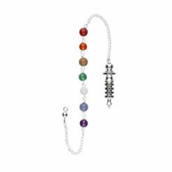 Pendolo Isis Mini in Bagno d'Argento con Chakra (PLA25)