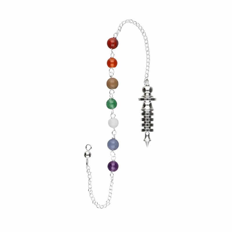 22152 Pendolo Isis Mini in Bagno d'Argento con Chakra (PLA25)