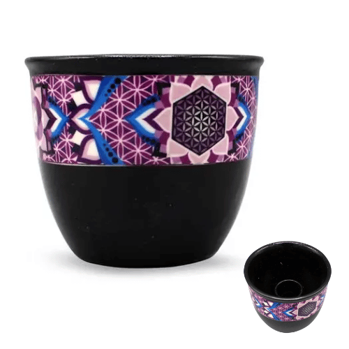 22199 Ciotola in Ceramica per Smudge o Palo Santo 9x8 - Fiore della Vita